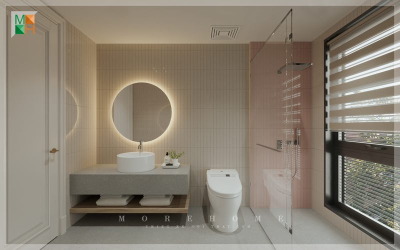 Kệ tủ lavabo treo tường mặt đá gỗ công nghiệp hiện đại tiện lợi cất trữ đồ dùng trong phòng tắm gọn gàng dễ dàng tìm thấy khi cần dùng.